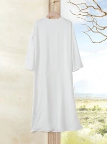 Rusticease Women's Vacation Casual Plain Rolled Sleeve Regular Jacket In Fall/Winter - White - View 2