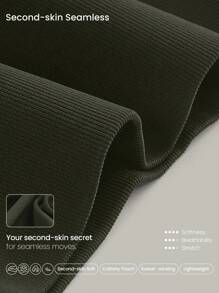 GLOWMODE Seamless Fitted Long Sleeve Crop Tee With Lace-Up Back Light Support Low Impact Yoga Pilates Daily Spring Summer - Mistle Toned - View 5