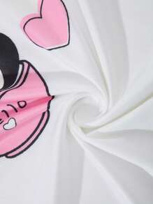 Ensemble de pyjama à col rond imprimé panda mignon pour adolescentes