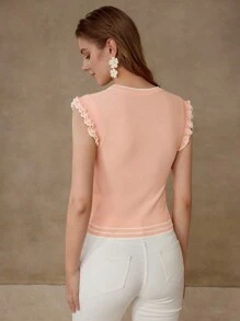 MOTF PREMIUM SWETER Z FALBANKĄ I KONTRASTOWYM WYKOŃCZENIEM