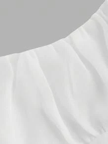 SHEIN MOD Bianco,Estivo,Elegante,Abito da donna per invitata a matrimonio,Abito corto davanti e lungo dietro con lunghezza regolabile,Outfit da vacanza e spiaggia,Abito per Mardi Gras e laurea - Bianco - Visualizzare 12