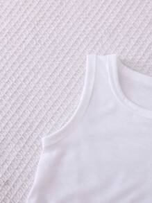 Conjunto de 4 piezas para bebé/niño pequeño para verano: Camiseta blanca, camisa a cuadros, pantalones cortos, gorra - Ideal para vacaciones, juego, uso diario casual