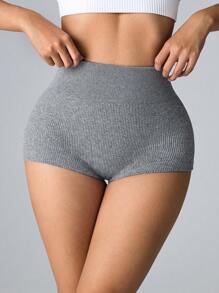 Seamluxe SHEIN Sport 3 件套女士无缝运动短裤套装，性感超短，舒适有弹性的骑行短裤 - 彩色 - 查看 6