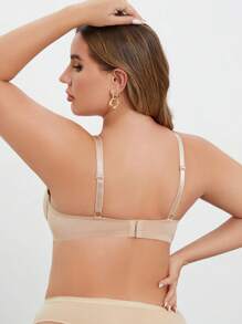 Sujetador con aros para mujer de talla grande, cómodo y de soporte - Albaricoque - Ver 2