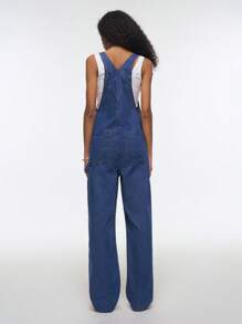 Easelle Women's Casual Contrast Color Pocket Overall Jumpsuits - Blue - View 2