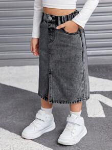 SHEIN 年轻女孩 Y2K 牛仔裙，清凉感恩节秋冬服装