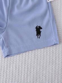 Conjunto de 4 piezas para bebé/niño pequeño para verano: Camiseta blanca, camisa a cuadros, pantalones cortos, gorra - Ideal para vacaciones, juego, uso diario casual