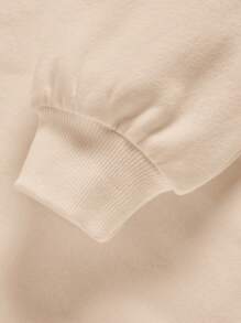 SHEIN Leap Crew 男婴针织柔软连帽休闲厚毛衣，适合秋季 - 杏色 - 查看 5