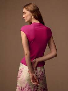 MOTF PREMIUM CAMISETA SLIM FIT CON CUELLO MANDA - Rosa Fucsia - Ver 6