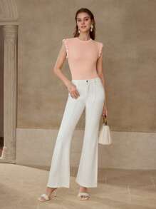 MOTF PREMIUM SWETER Z FALBANKĄ I KONTRASTOWYM WYKOŃCZENIEM