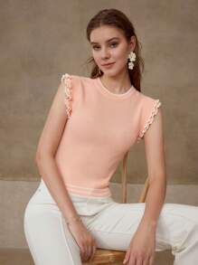 MOTF PREMIUM SWETER Z FALBANKĄ I KONTRASTOWYM WYKOŃCZENIEM