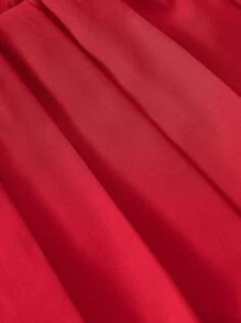 SHEIN Vintaside Kids Baby Girls Embroidered Strawberry Collar Ruffle Short Sleeve Shirt And Red Pleated Skirt Set, Casual Korean Style, Summer - Multicolor - View 6