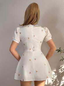 EgrlEra Women's Short Sleeve Sexy & Mini Dress - White - View 2