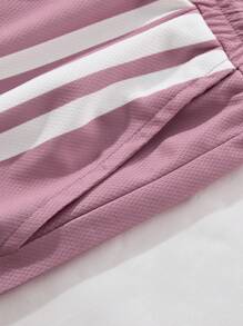 ROMWE MEN Prep 2pcs Men's Jersey Slogan Print T-Shirts, Suitable For Daily Wear In Spring/Summer - Multicolor - View 3