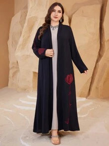 Al Najma Plus Size Women Fashion Embroidered Retro Modest Arabic Style Abaya, Robe
