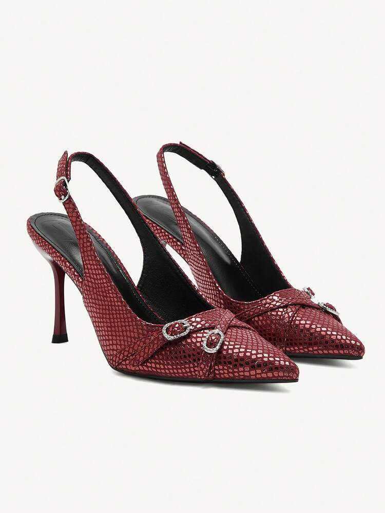 CUCCOO CHICEST Women's Pointed Toe Metal Decor Casual High Heel Pumps