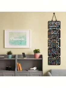 1pc/2pcs Hanging Pegboard Lapel Pin Storage , Enamel Lapel Pin Display Panels Hanging Organizer , Foldable Lapel Pin Hanging Storage,Brooch Pin Enamel Pin Display Pages, Badge Collection Display Holder Holds At Least 120 Pins,Valentine Day,Home Decor - Black - View 6