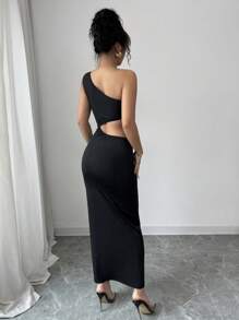 Elenzga Vestido ajustado con perlas caladas y escamas, vestido de punto floral bordado glamoroso de longitud hasta el suelo