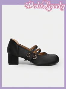 Dola Lovely Women's Adjustable Buckle Decor Fashion High Heel Pumps - Black - View 8