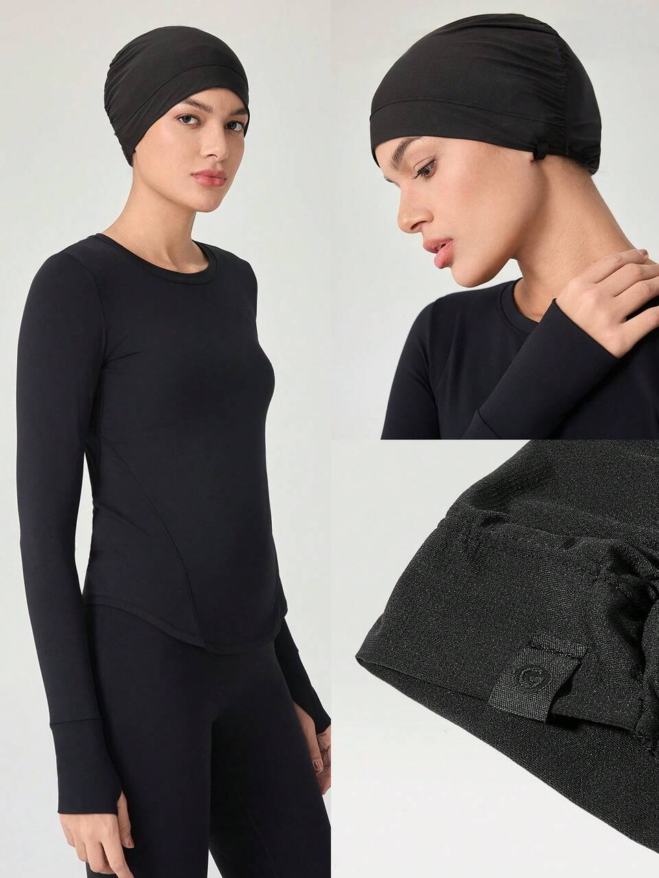 Flex Fit Performance Elastic Wrapping Running Hijab Beanie Daily Active