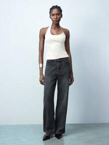 Maija Women's Solid Color Metal Chain Strap Fitted Tank Top Valentine's Day,Going Out Tops Women - White - View 2