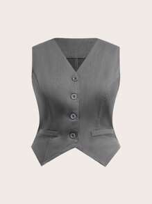 SHEIN EZwear 大码灰色长裙和西装外套套装，春夏