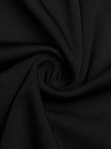 SHEIN Belle 大码露肩优雅小黑中长连衣裙，女士婚礼宾客礼服 - 黑色 - 查看 7