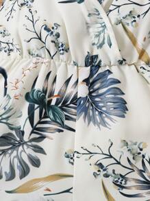 Travachic KIDS 女婴热带印花休闲连体裤 - 杏色 - 查看 3