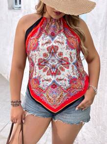 SHEIN VCAY Plus Size Boho Western Retro Print Spaghetti Strap Fringe Hem Sleeveless Cowgirl Outfit, Hippie Festival Summer Tops, Tube Tops, Going Out Tops, Off The Shoulder Tops, Graphic Tees, Rave Outfits Festival, Country Concert Outfit, Ibiza Fits, Beach Outfits For Women