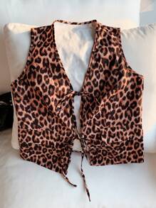Comfortcana Parte superior de vacaciones con gráfico de leopardo para mujeres en conciertos de verano y festivales de música country - Multicolor - Ver 4