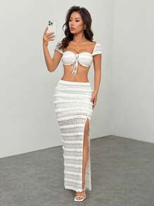 SHEIN PETITE 无袖短款上衣和长裙套装