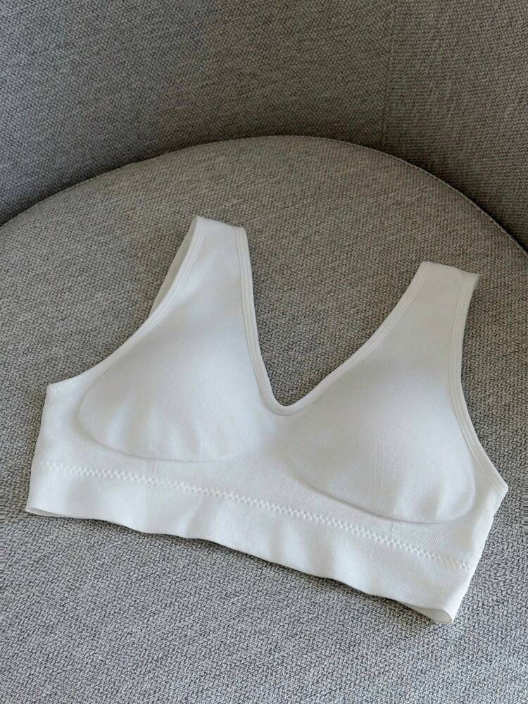 Women's Wireless Seamless Scoop Neck Sports Bra With High Elasticity
