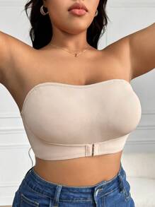 2pcs/Set Summer Strapless Seamless Bandeau Bras, Non-Slip Anti-Flashing Plus Size Tube Tops - Multicolor - View 5