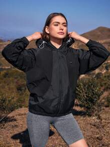 In My Nature 女士长袖连帽防晒夹克 - 黑色 - 查看 6
