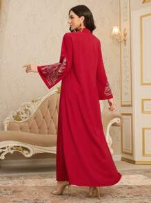 Al Najma Women's Ramadan Traditional Embroidered Loose Long Dress, Kaftan & Jalabiya,Modest