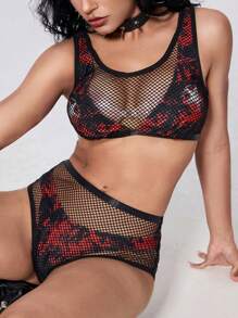 ROMWE Bộ bikini Gothic Punk dự tiệc bãi biển mùa hè dành cho nữ, Halloween - Nhiều màu - Xem 1