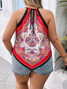 SHEIN VCAY Plus Size Boho Western Retro Print Spaghetti Strap Fringe Hem Sleeveless Cowgirl Outfit, Hippie Festival Summer Tops, Tube Tops, Going Out Tops, Off The Shoulder Tops, Graphic Tees, Rave Outfits Festival, Country Concert Outfit, Ibiza Fits, Beach Outfits For Women