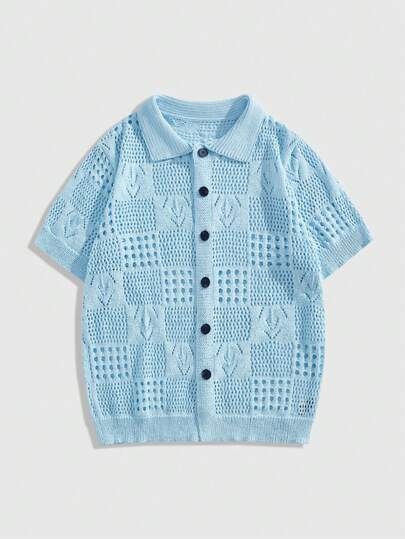 Street Life Men's Floral Pattern Splice Turndown Collar Cardigan, Vacation