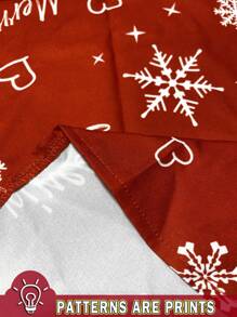 EMERY ROSE 1pc Women's Christmas Merry Christmas Red Shirt, Suitable For Autumn/Winter,Long Sleeve Tops - Red - View 3