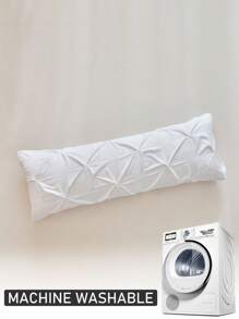 2 件褶皱涤纶枕套，优雅简约风格，适合所有季节 - 白色 - 查看 5