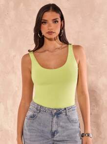 SHEIN BAE 女式简约百搭百搭双层莫代尔修身吊带紧身衣，春夏