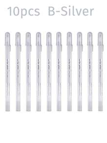 (1 支/5 支/10 支) 白色/金色/银色荧光笔，适合学生用于艺术绘画、素描光泽、手册黑色纸板笔返校 - 彩色 - 查看 15