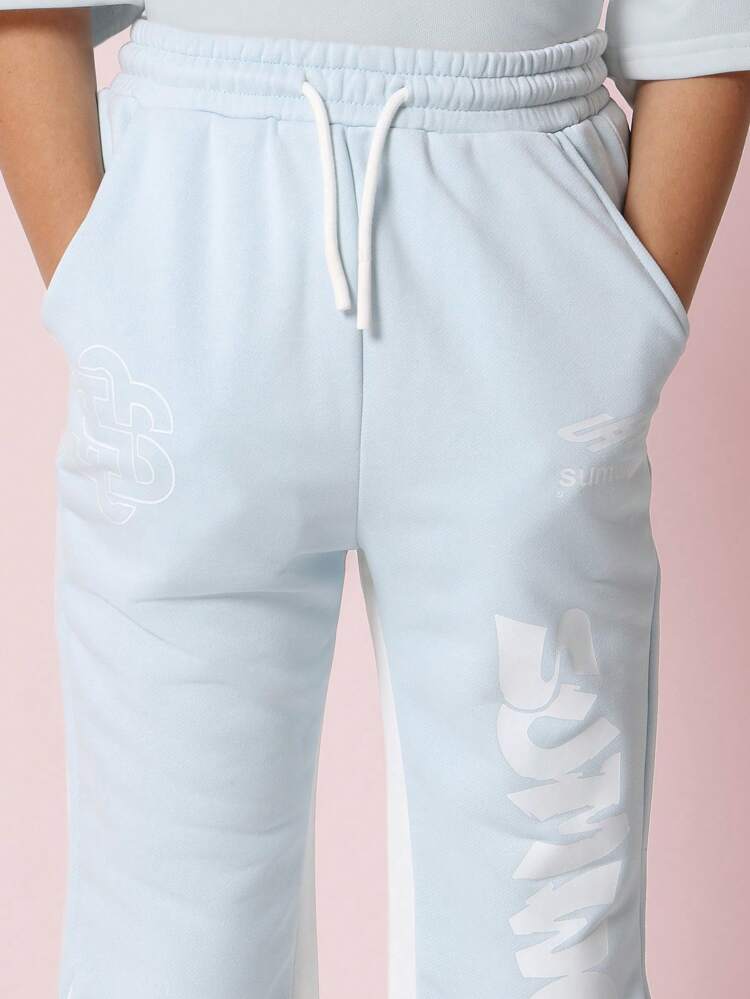Calça de moletom com perna larga e jogger