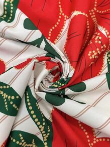 Breezaya Women's New Fashion Summer Vacation Spaghetti Strap Neck Print A-Line Dress