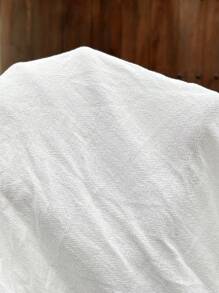 EMERY ROSE Women's Solid Color Midi Casual Dress, Minimalist & Fashionable For Everyday Wear - White - View 8