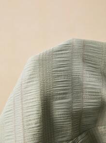 SHEIN Frenchy 女式夏季纯色 V 领蝴蝶袖 A 字迷你连衣裙，泡泡纱绉布面料，夏季