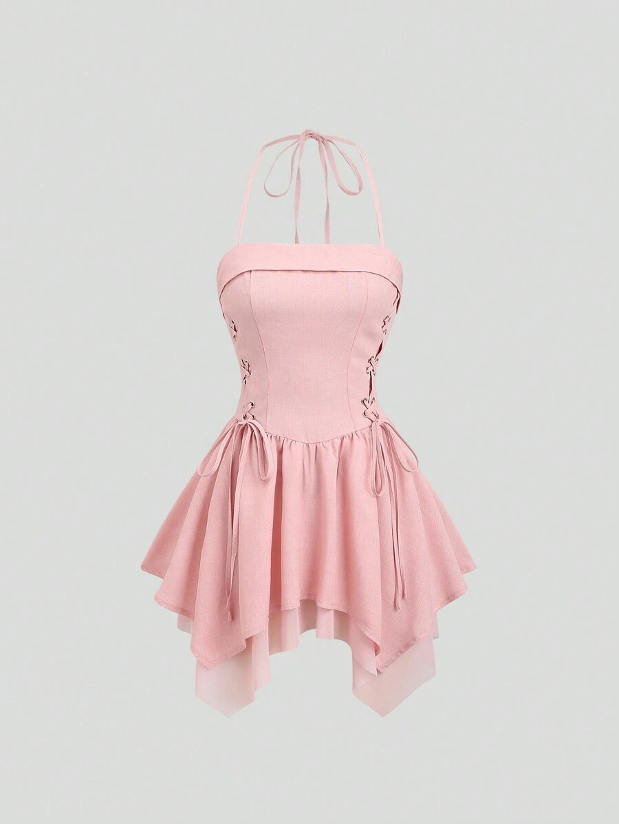 Sweetra Strapless Sleeveless Slim Waist Sexy A-Line Asymmetrical Hem ...