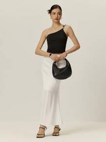 Poéselle Áo Cami Đen, Áo Cami Thoải Mái Và Đa Năng, Áo Cami Mùa Hè, Áo Camisole Crop Top Trơn Cho Nữ, Thời Trang Khi Đi Làm - màu đen - Xem 7