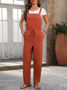 EMERY ROSE 女士简约时尚休闲连体裤，适合日常穿着 - 亮橙色 - 查看 4