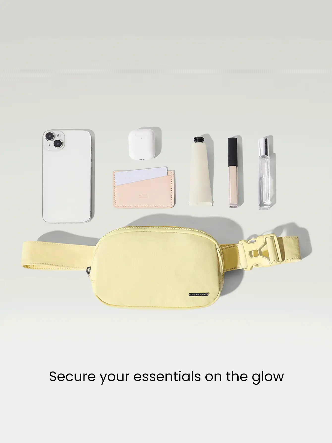 GLOWMODE 0.7L Matte Zipper Everywhere Belt Bag Water Repellent Waist Crossbody Bags With Adjustable Strap - Yellow - View 3